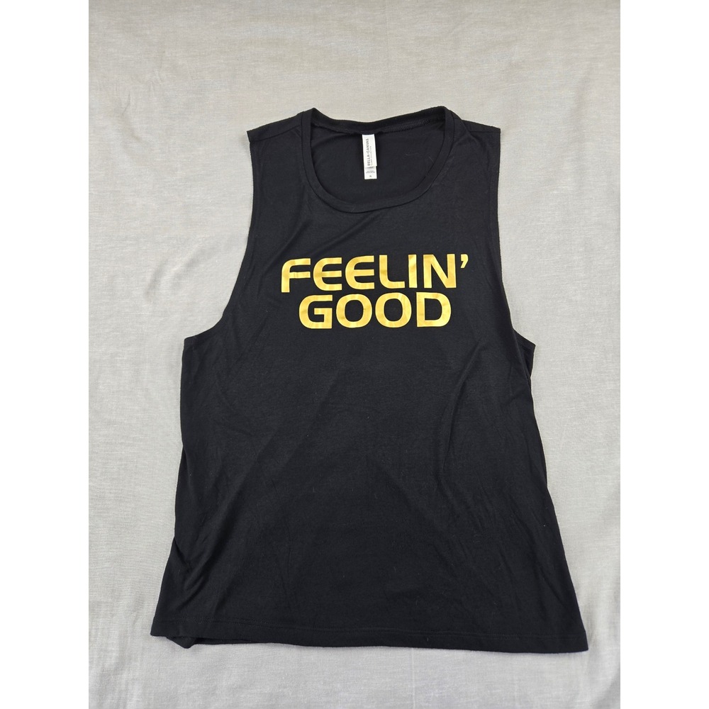 Feelin‎ Good Muscle Tank Top Black Gold Graphic Womens XL 2024 Fitness